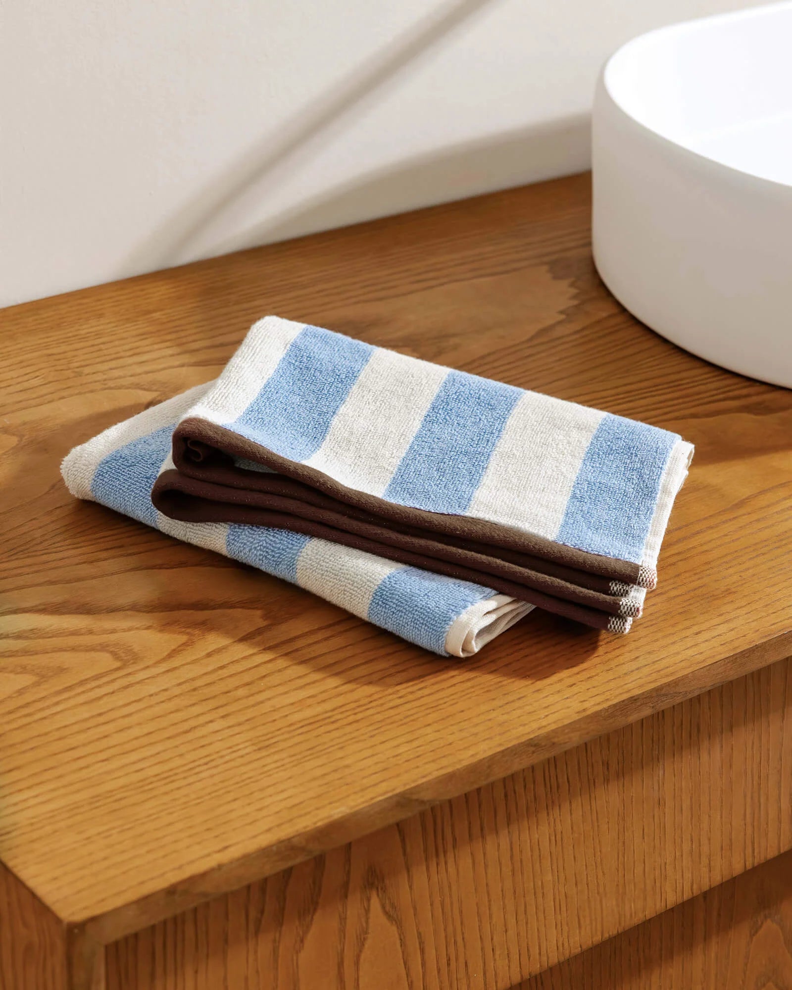 Serviette De Bain Gobo - Baby Blue / Rayures Larges