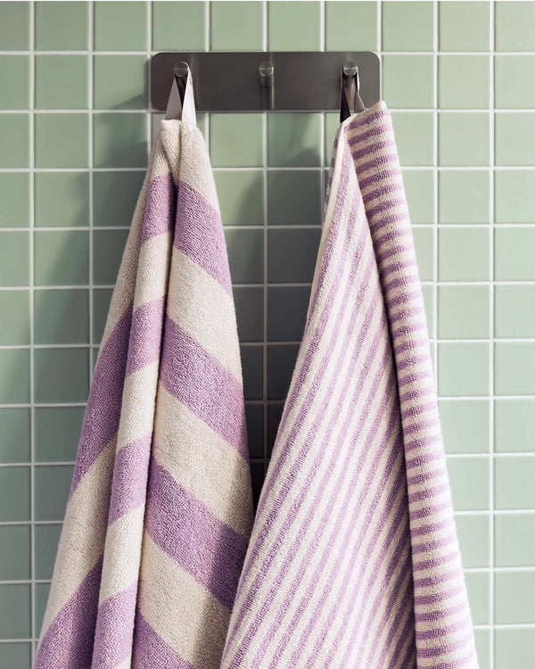 Gobo - Serviette De Toilette - Coton - Pastel Lilac / Narrow Stripes