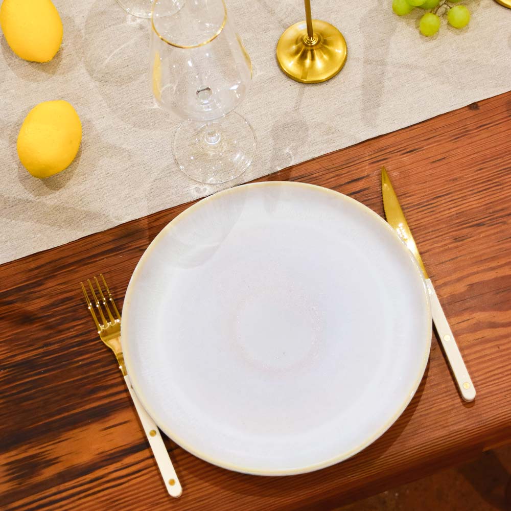 Grande Assiette - Blanc Nacré