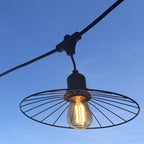 Guirlande lumineuse extérieur avec abat-jour en acier effet cage 10 ampoules à filament douille E27 LED blanc chaud CHIC CAGE LIGHT 6m - REDDECO.com