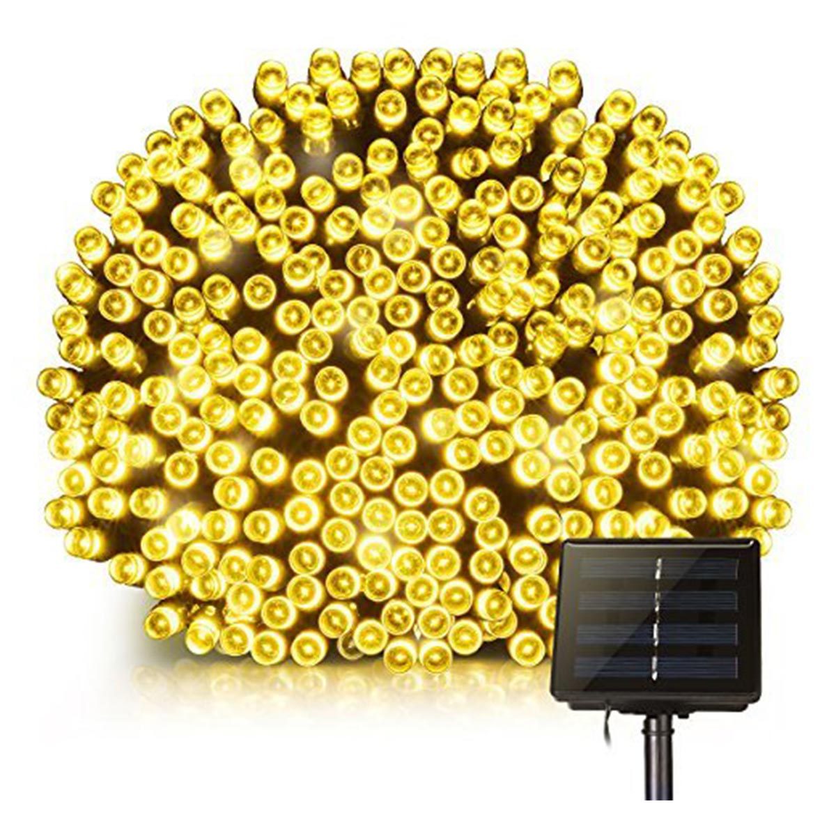 Guirnalda de luz solar decoración exterior 200 LED blanco cálido YOGY SOLAR WARM 16,30m 8 modos - REDDECO.com