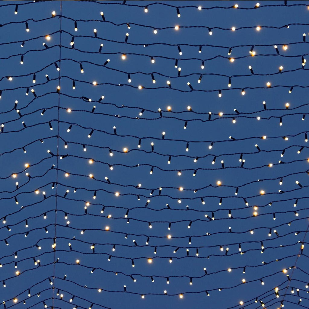 Guirnalda de luz solar decoración exterior 200 LED blanco cálido YOGY SOLAR WARM 16,30m 8 modos - REDDECO.com