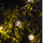 Guirnalda de luz solar 10 globos LED transparentes blanco cálido PARTY CLEAR SOLAR 5,90m 8 modos - REDDECO.com