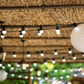 Connectable outdoor light garland 20 warm white LED guinguette globes PARTY MILKY 9.60m 8 modes - REDDECO.com