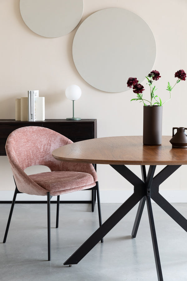Dando - Set of 2 Dining Room Chairs - Polyester - Old Pink