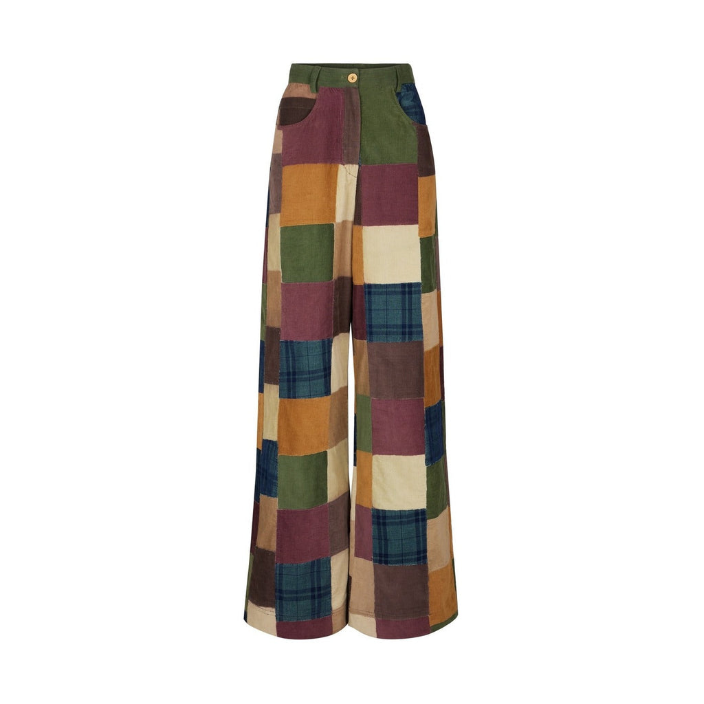 Manoush - Pantalón Damier De Terciopelo - Patchwork