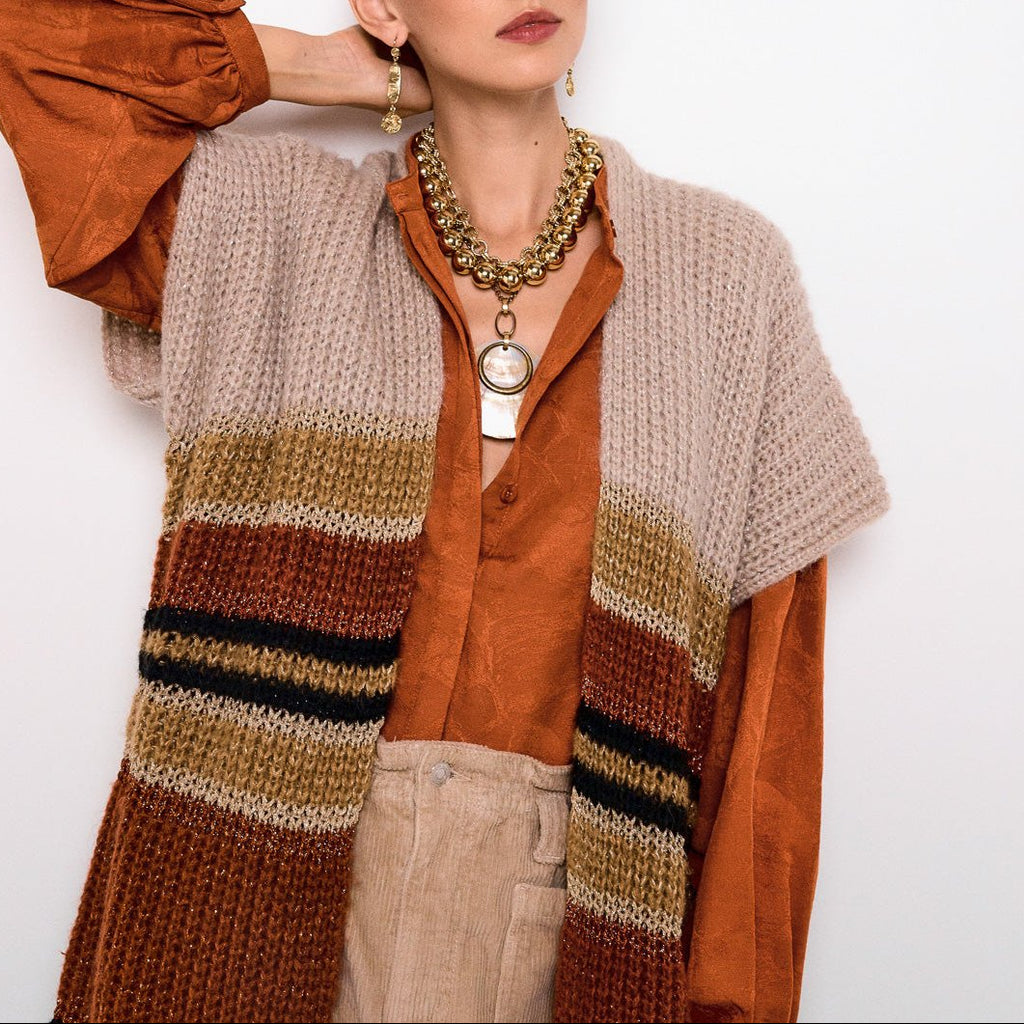 Gilet Poncho Noemie - Beige