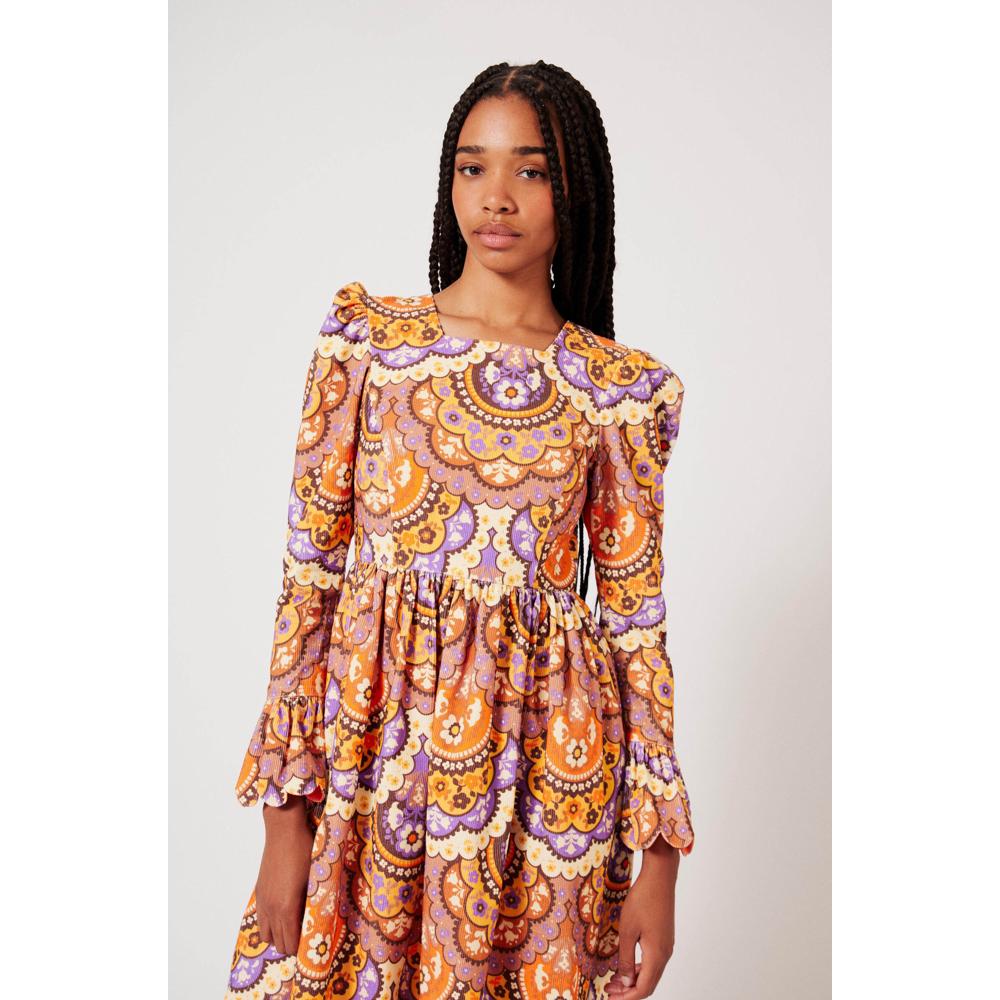 Vestido de otoño de terciopelo - Púrpura