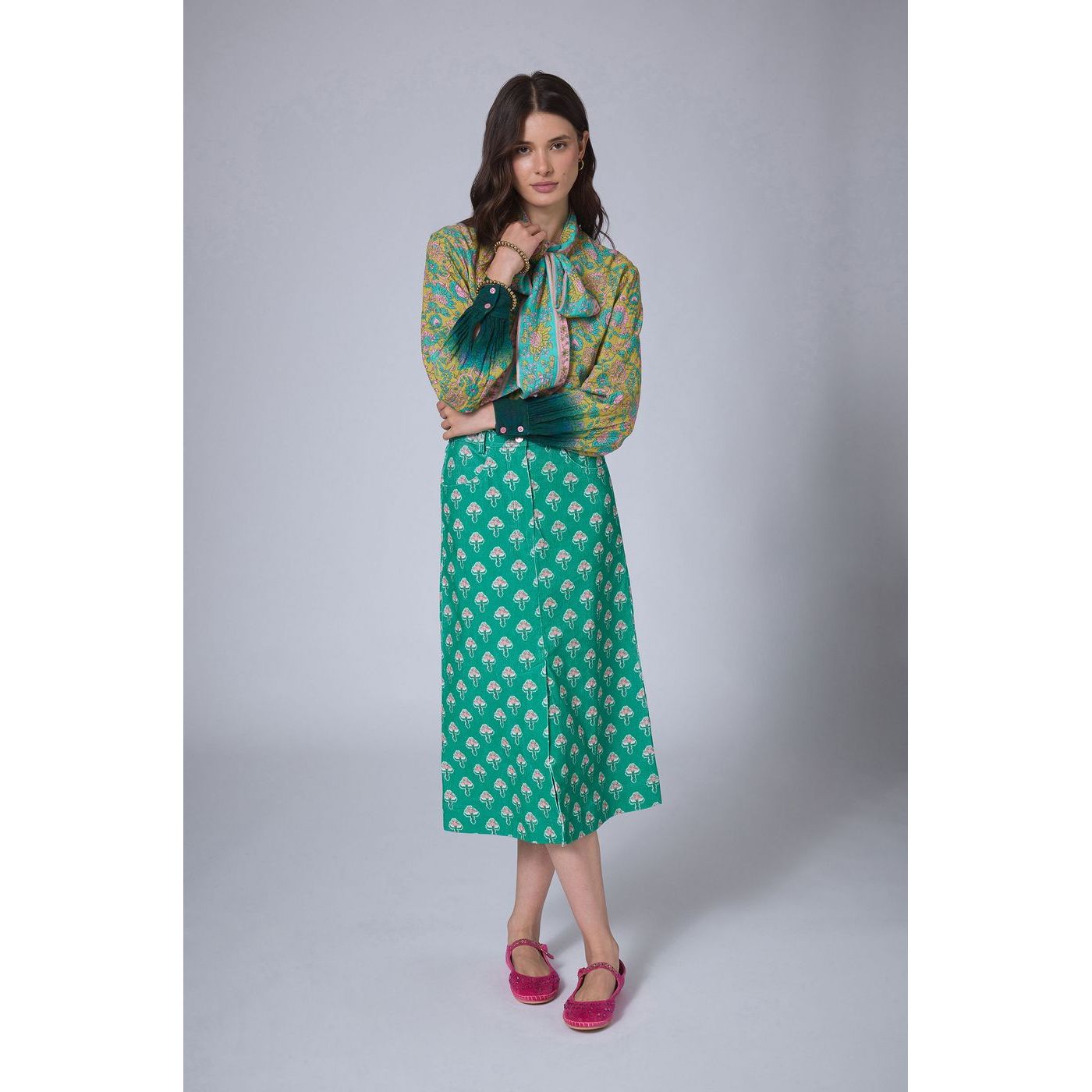 Bohemian Hindi Shirt - Khaki