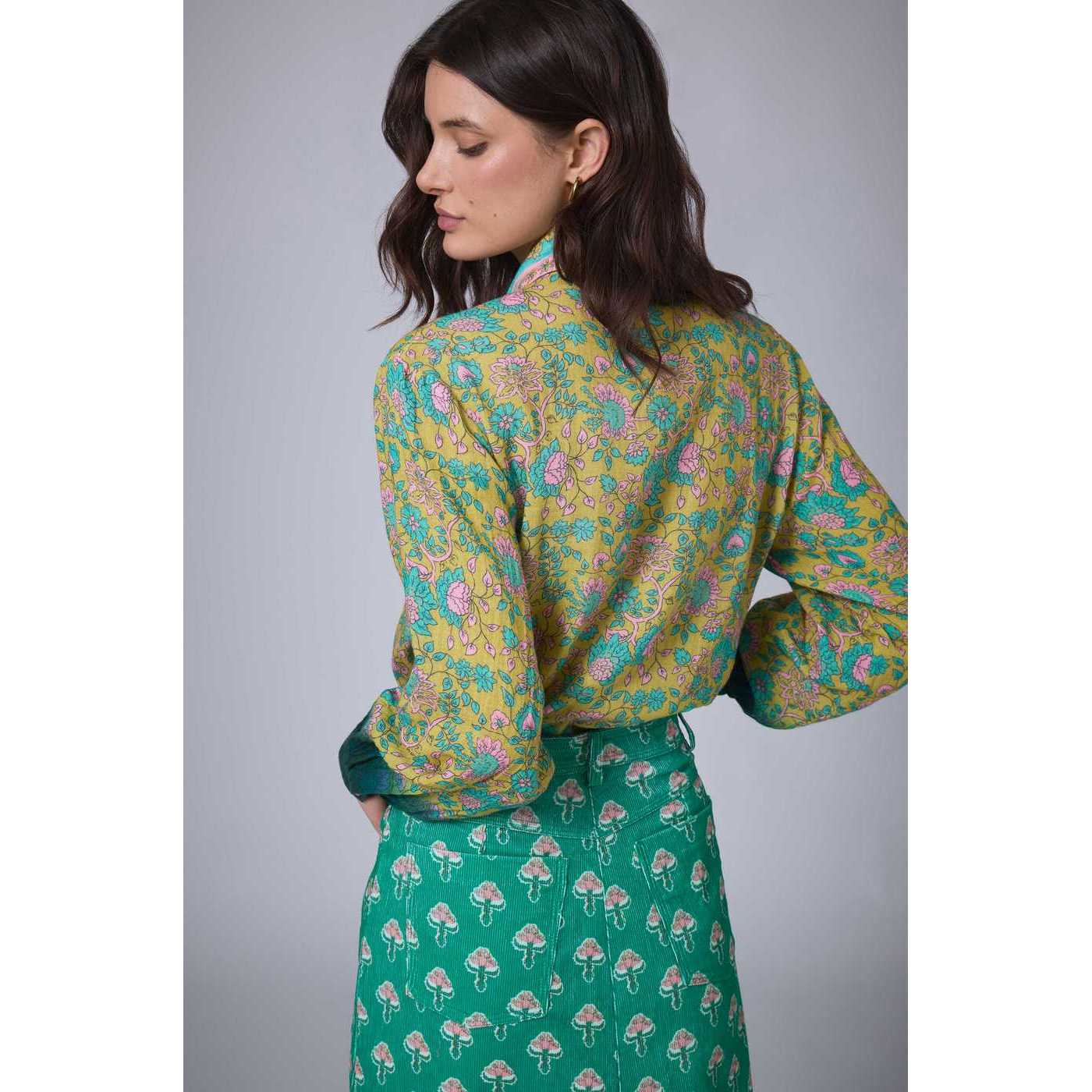 Bohemian Hindi Shirt - Khaki