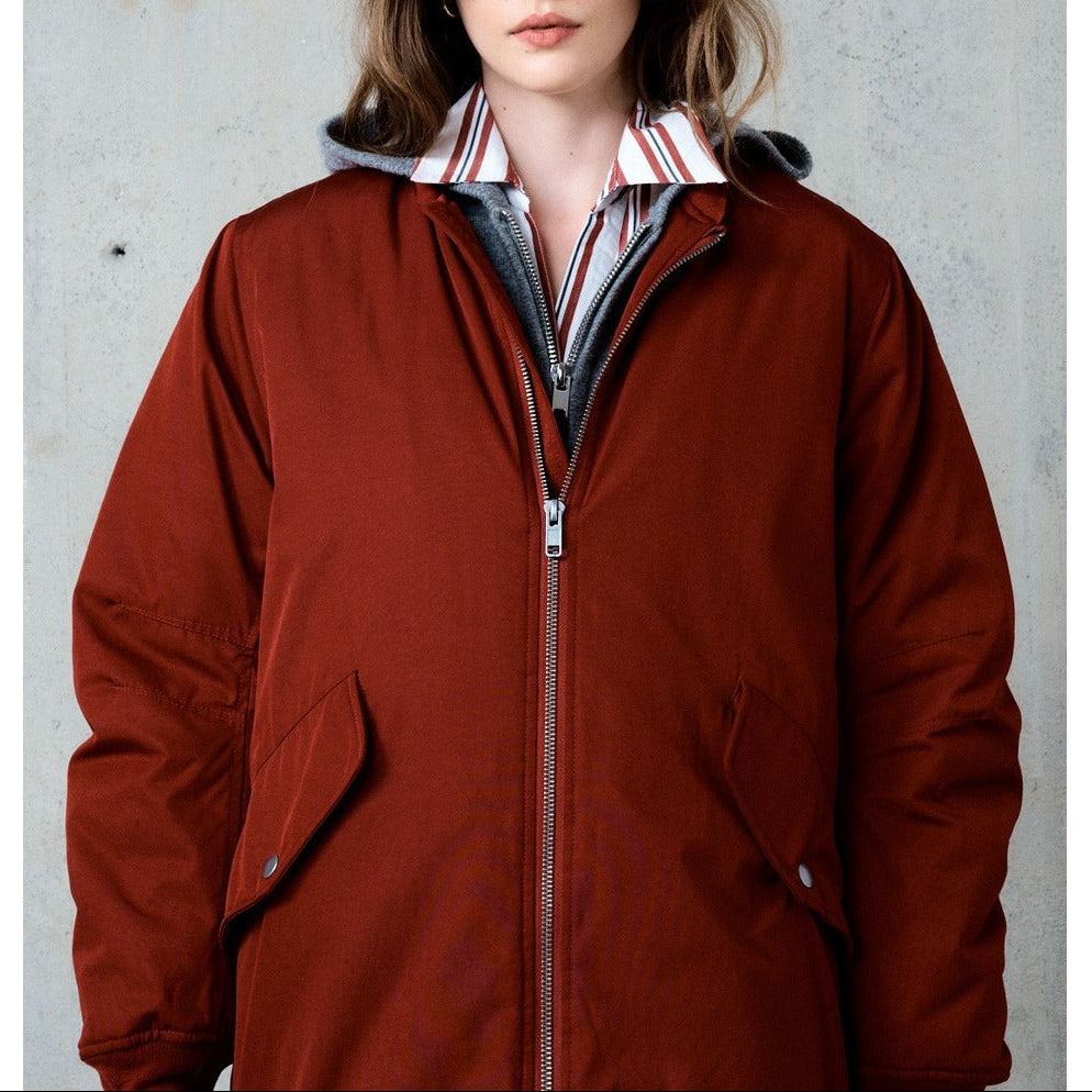 Lang parka Isia - Bordeaux