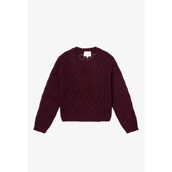 Strik med rund hals Flo - Bordeaux