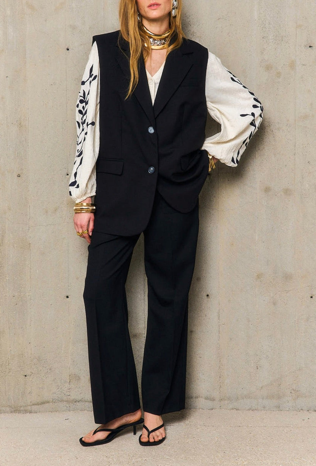 Mouwloze Blazer Chlotilde - Zwart