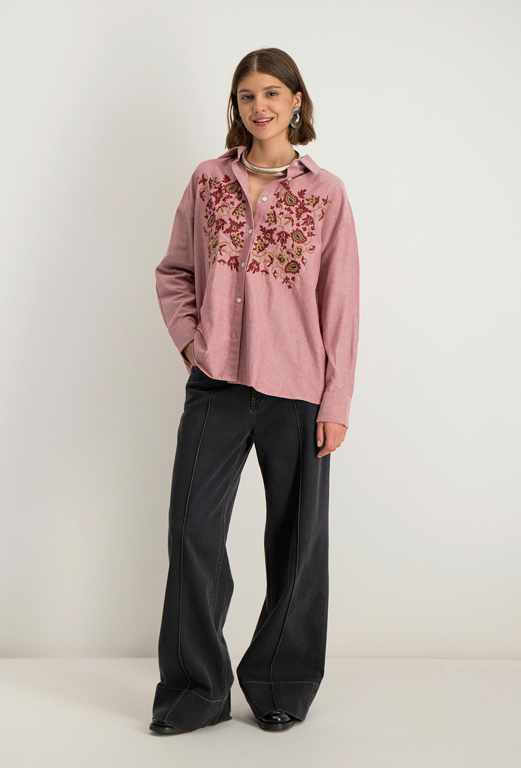 Chemise Overs Ml Zynae - Bordeaux