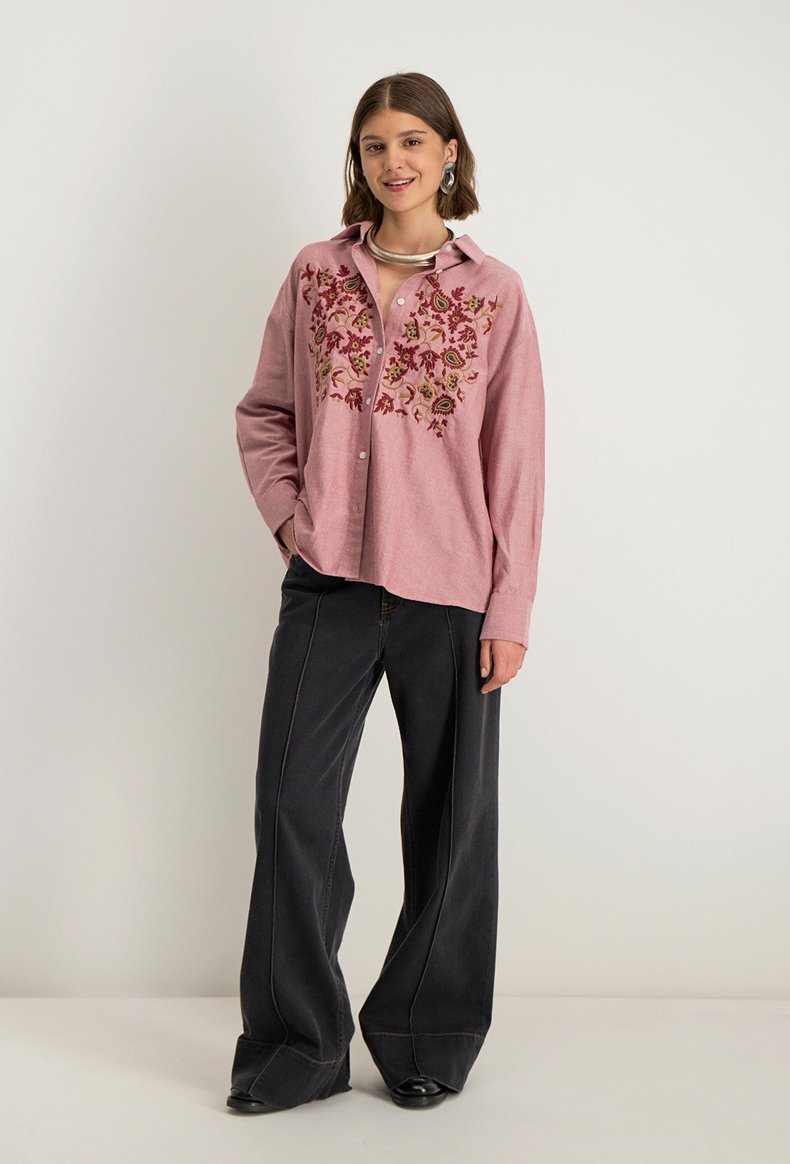 Chemise Overs Ml Zynae - Bordeaux