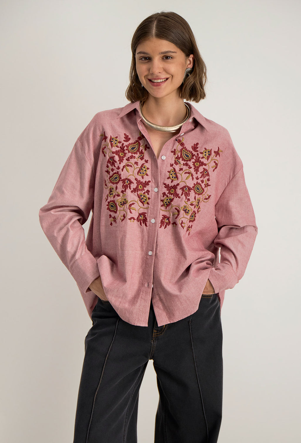 Chemise Overs Ml Zynae - Bordeaux