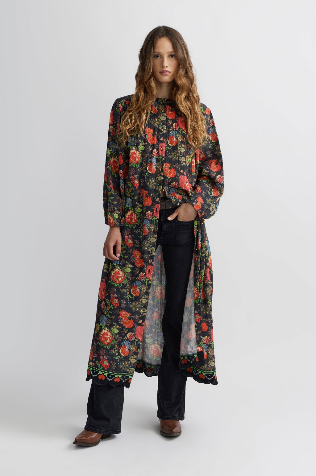 Vestido Largo Jouy - Crudo