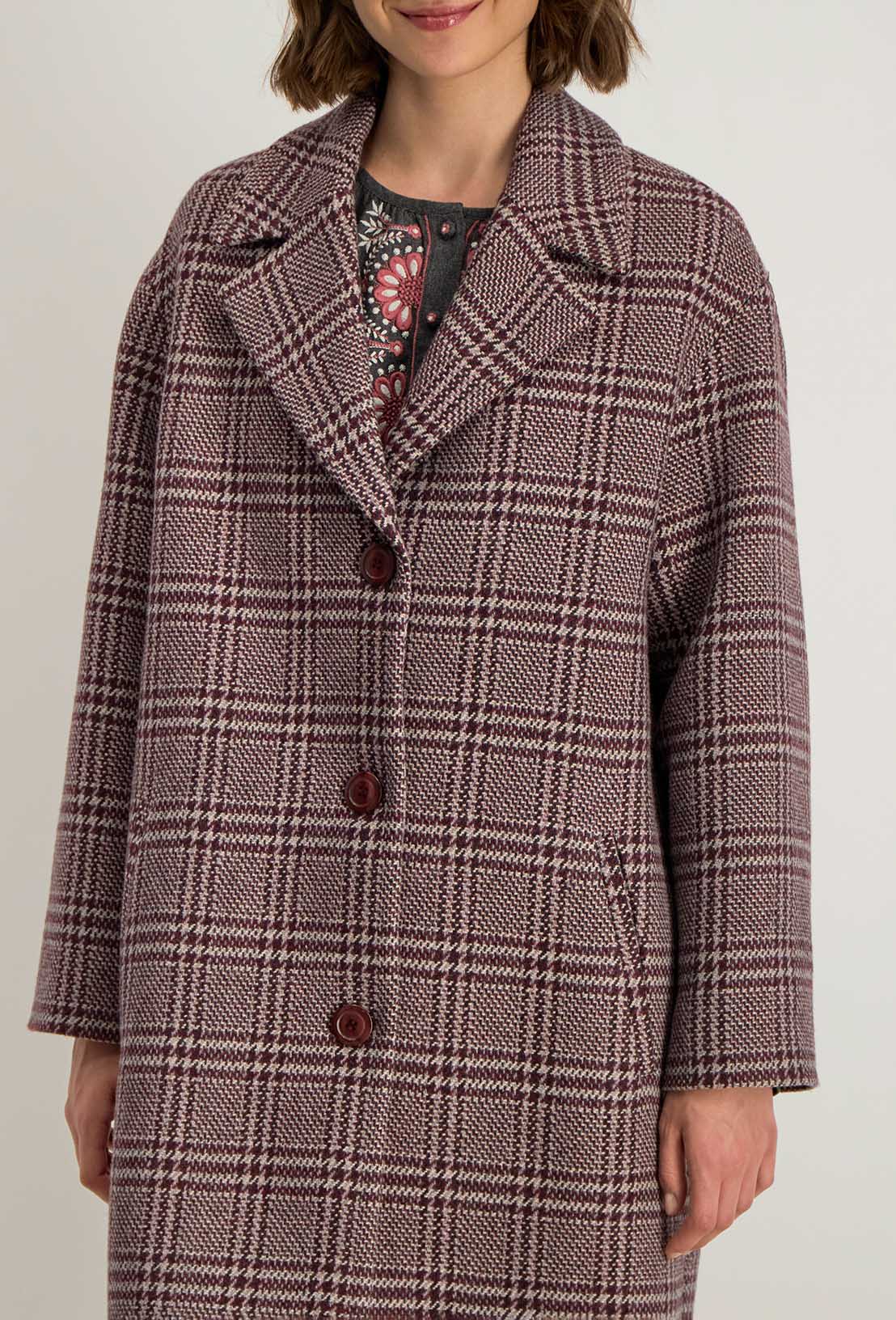 Leonce Knee-Length Coat - Raspberry
