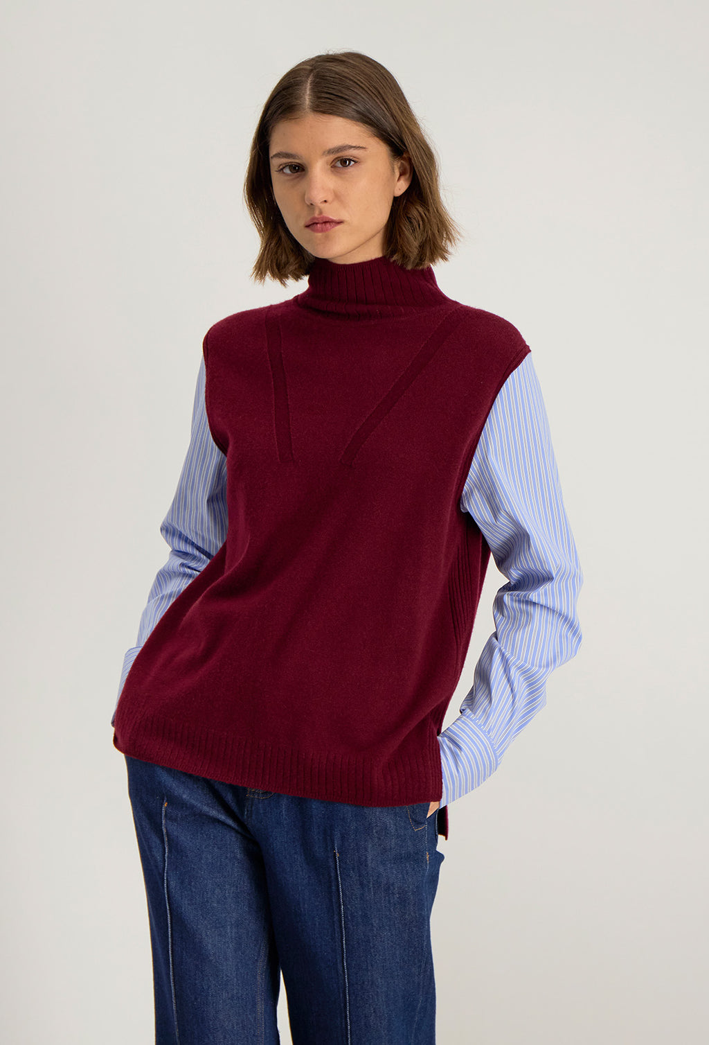 Pull Hybride Lita - Bordeaux