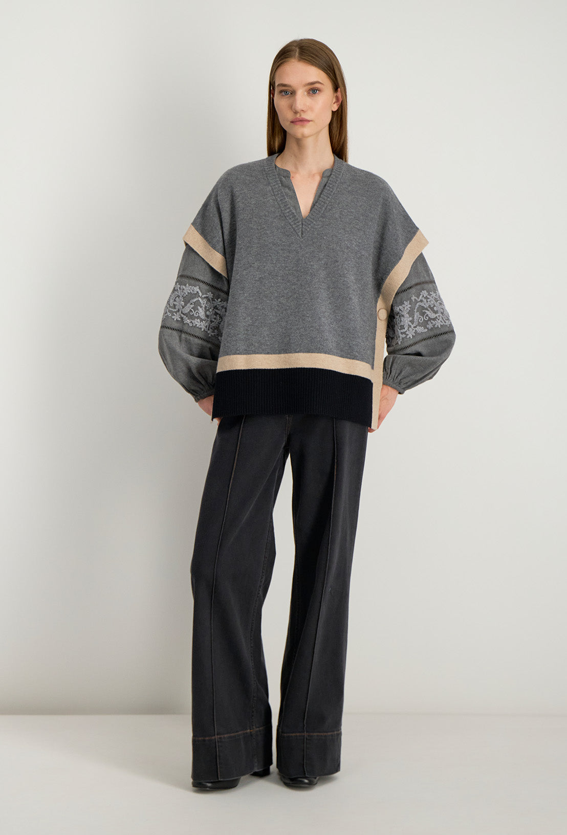 Pull Colorblock Vesper - Gris