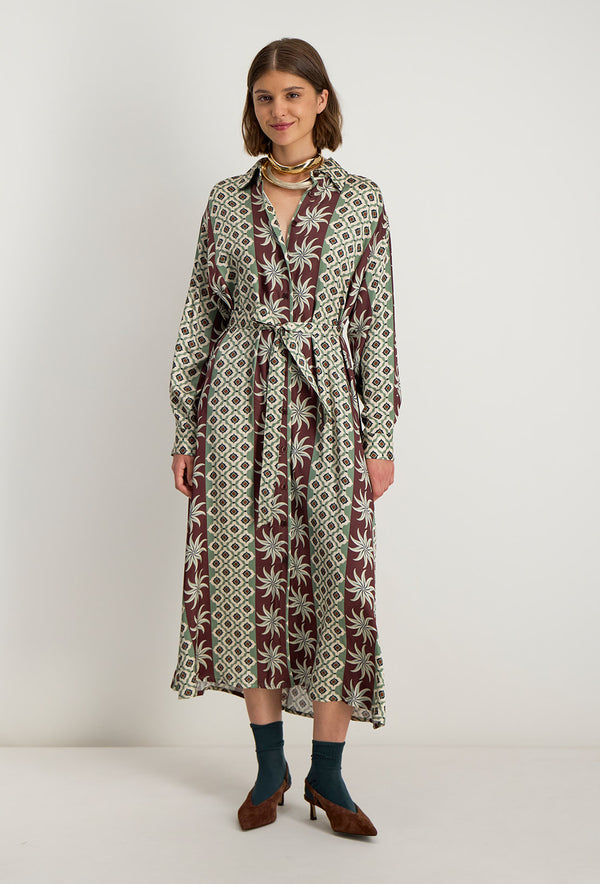 Vestido Camisero Largo Nissa - Oliva