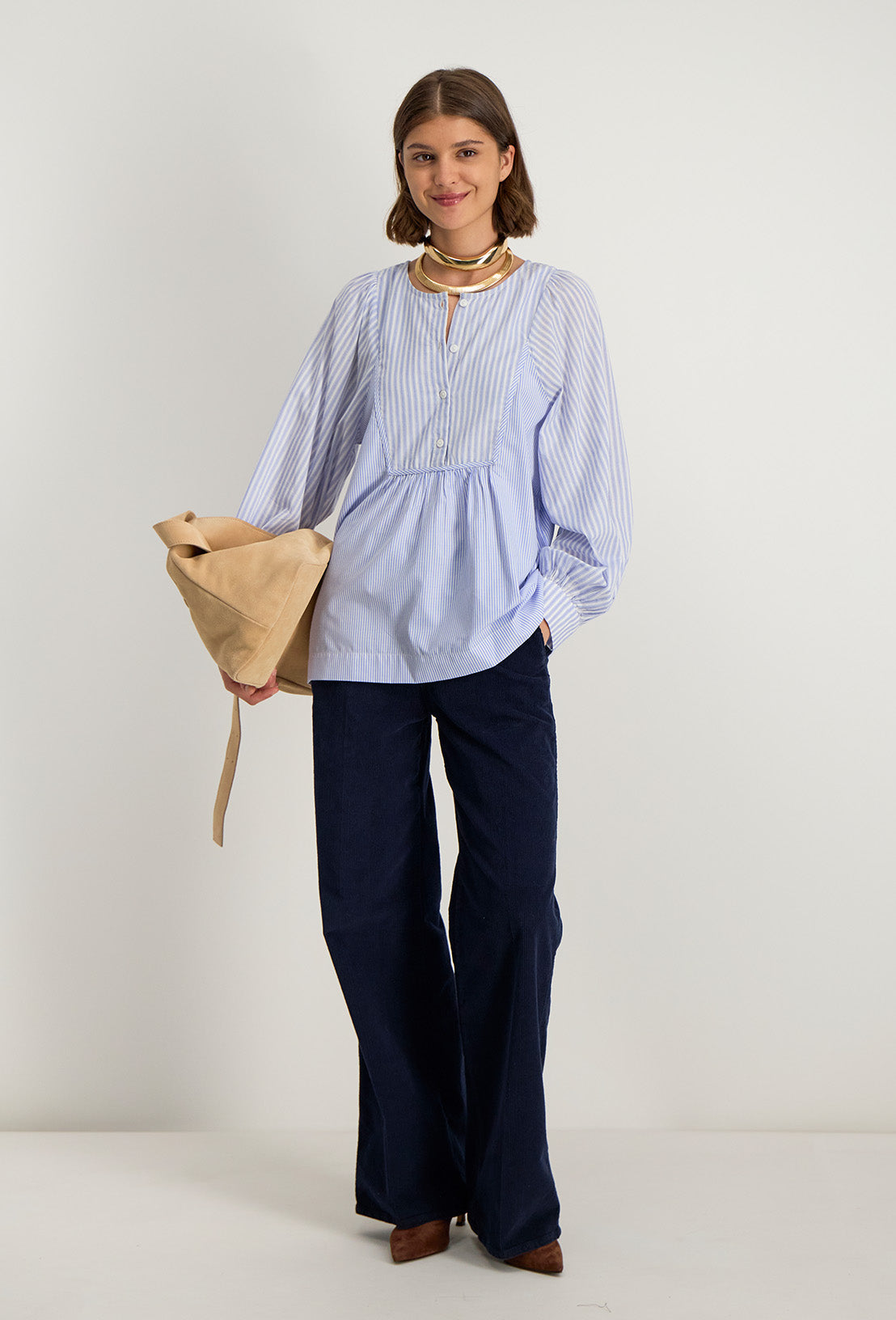 Tuniek met borduursels Aden - Blauw