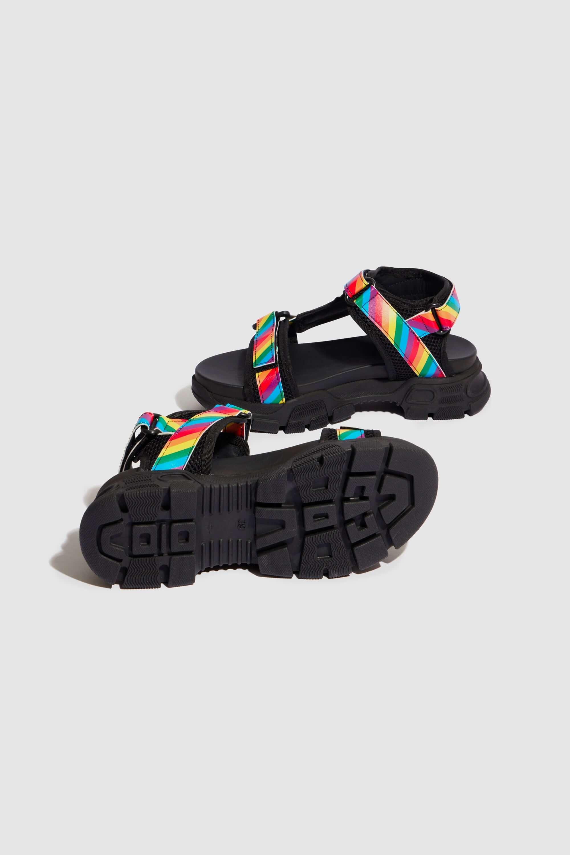 Travis Sandals In Rainbow Leather