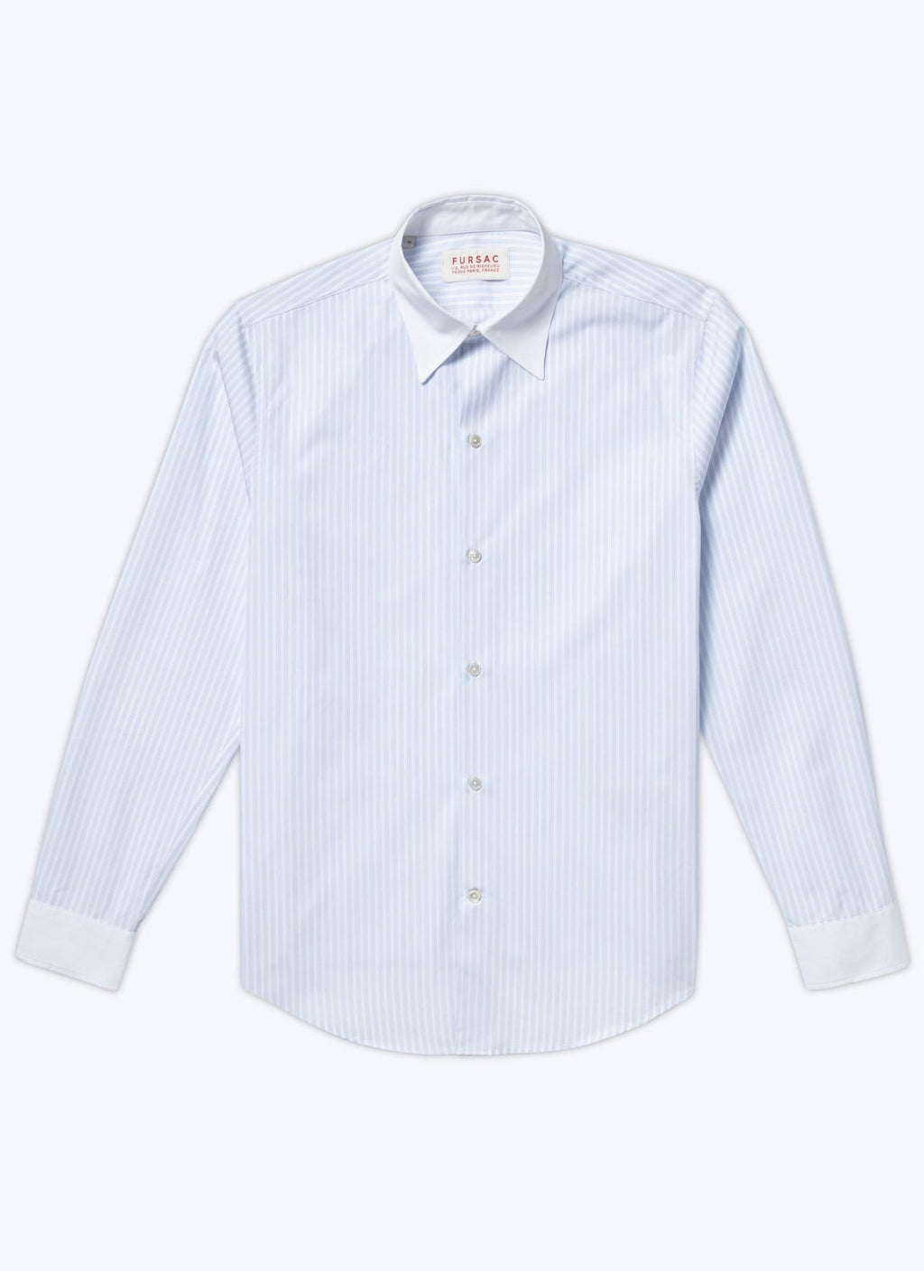 Fursac - Camisa de popelina de algodón a rayas - Cielo - Hombre