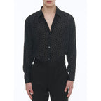 Fursac - Chemise À Col Hirondelle À Pois Velours - Pois Noirs