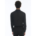 Fursac - Chemise À Col Hirondelle À Pois Velours - Pois Noirs