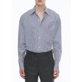 Cotton Shirt - Baton Stripes Navy Blue