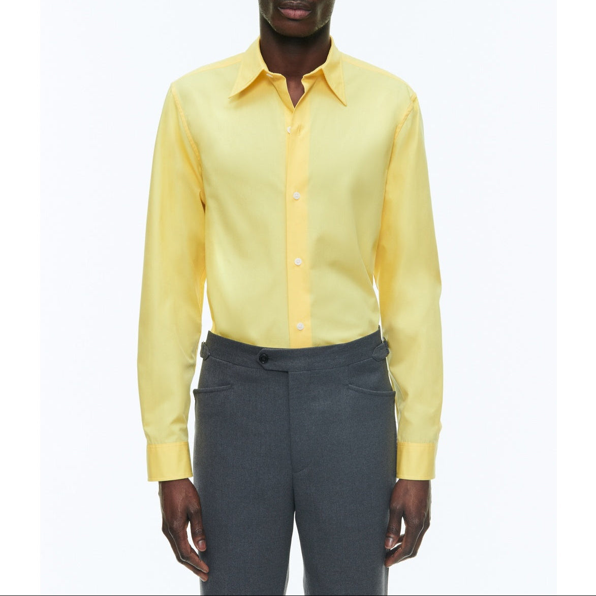 Fursac - Chemise À Col Hirondelle En Coton - Jaune