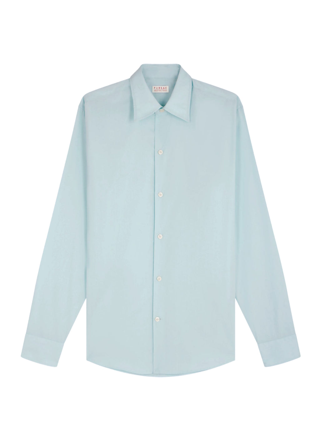 Chemise Col Hirondelle En Popeline - Vert Pâle
