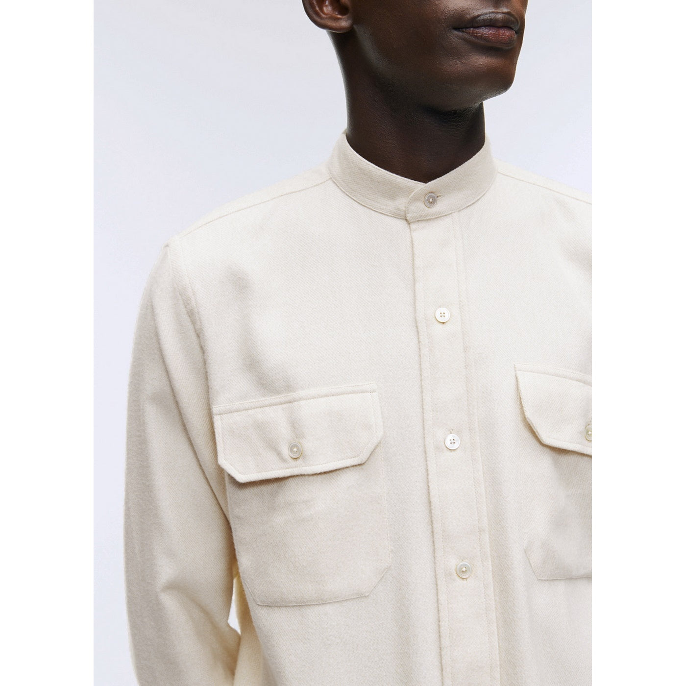 Fursac - Cotton Flannel Shirt - Natural - Men