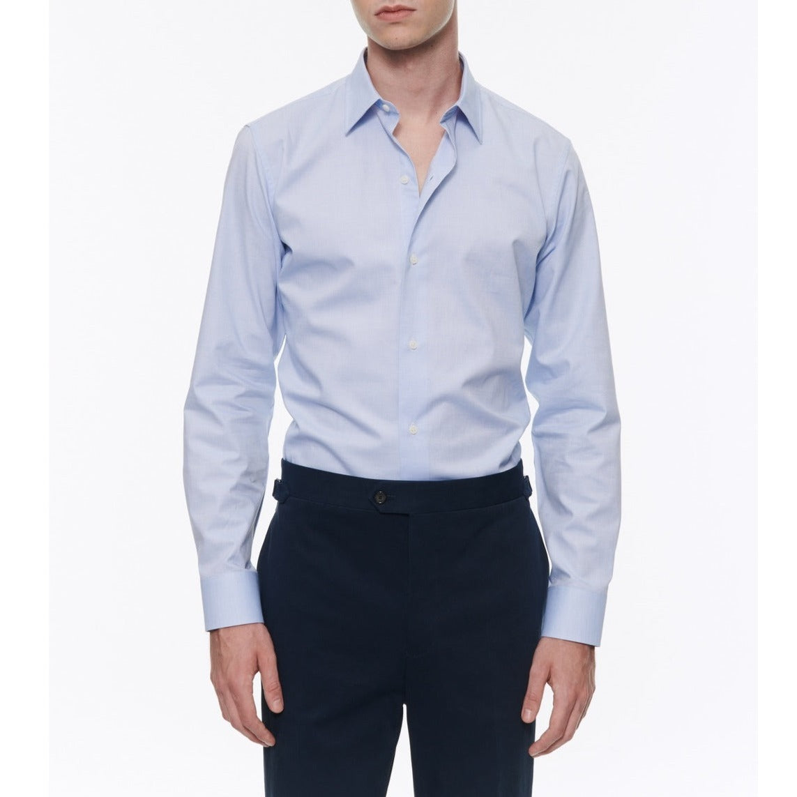 Fursac - Chemise Pâle En Micro Armuré De Coton - Ciel