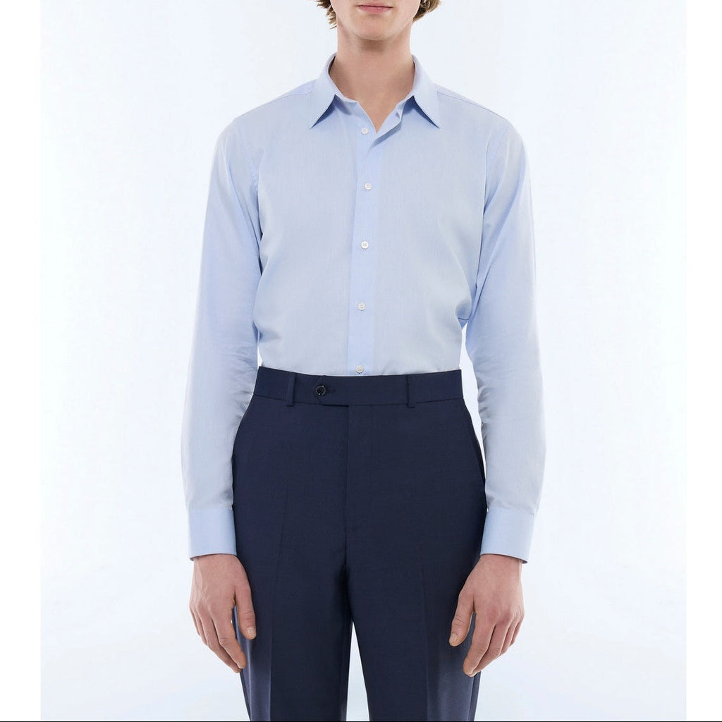 Fursac - Chemise En Popeline De Coton - Bleu