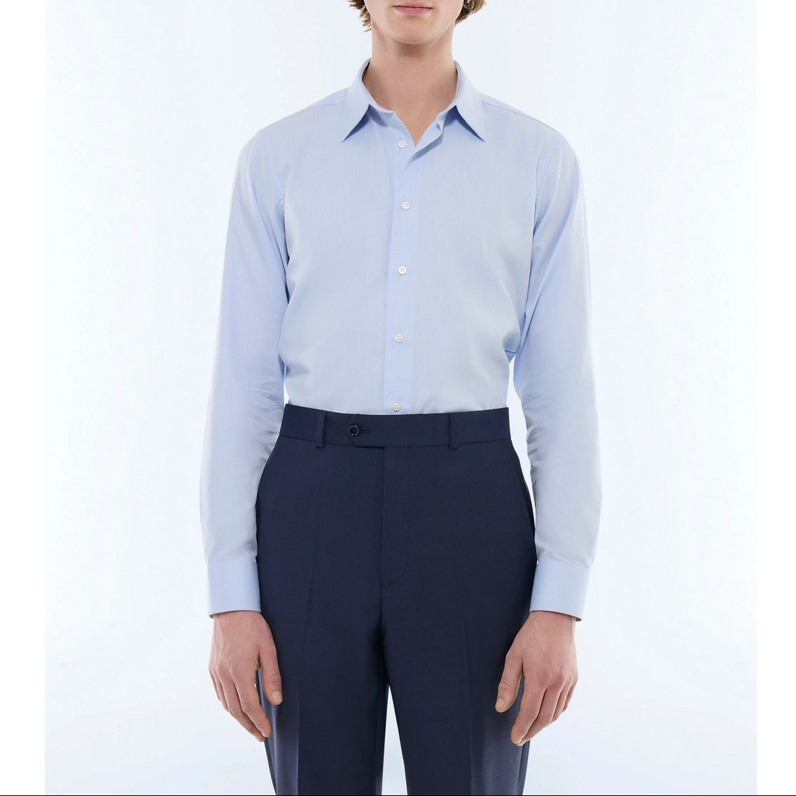 Fursac - Chemise En Popeline De Coton - Bleu