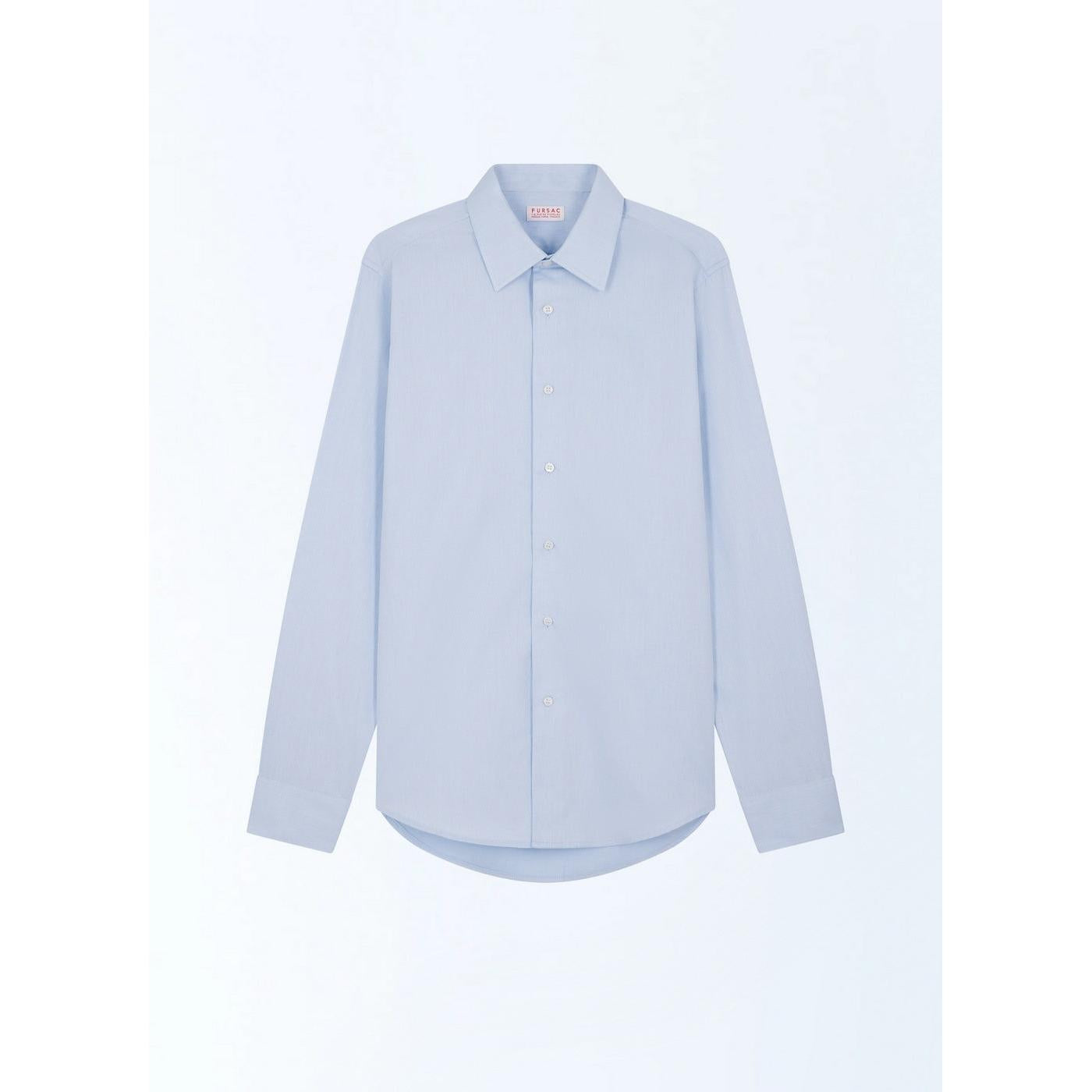 Fursac - Chemise En Popeline De Coton - Bleu
