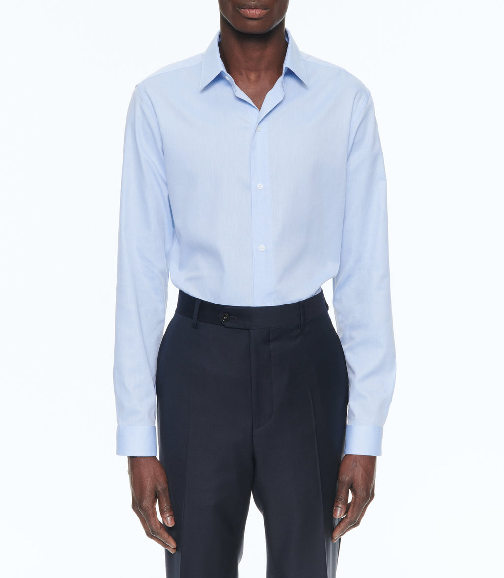 Fursac - Blue Cotton Twill Shirt - Blue