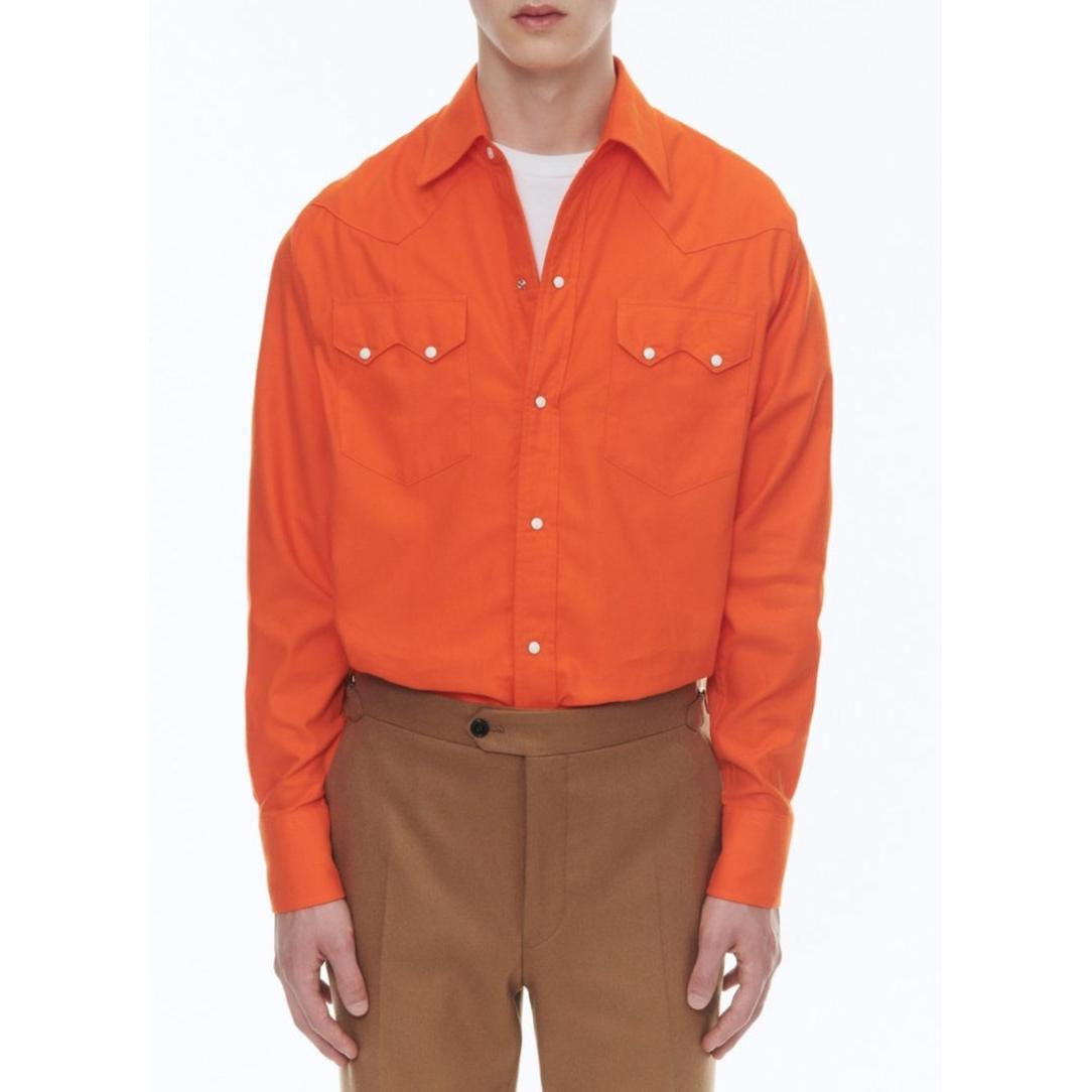 Fursac - Surchemise En Flanelle De Coton - Orange