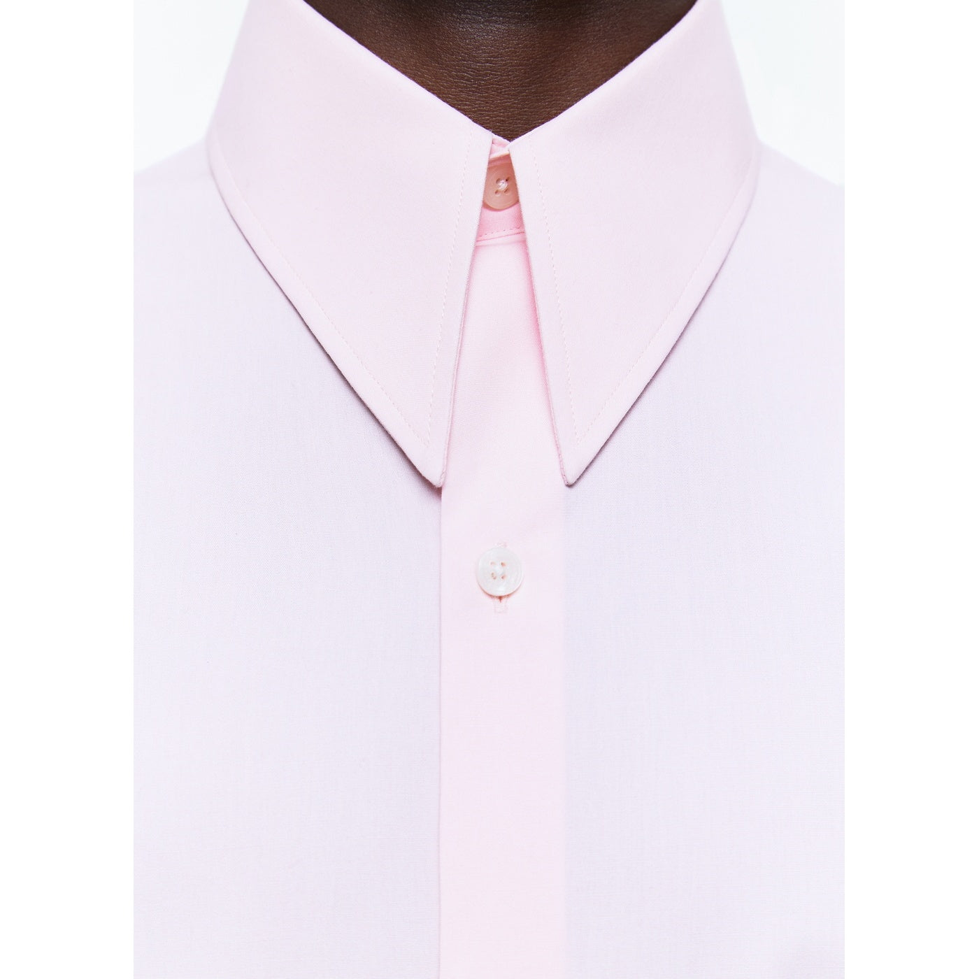 Camisa Rosa Con Cuello Lanza - Rosa Pálido