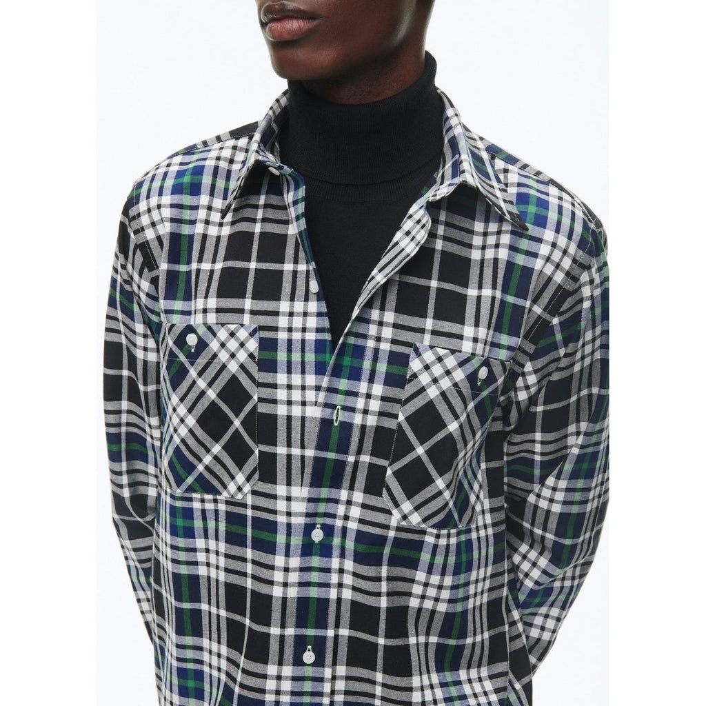 Fursac - Chemise À Col Hirondelle En Coton Gratté - Noir - Tartan Breton