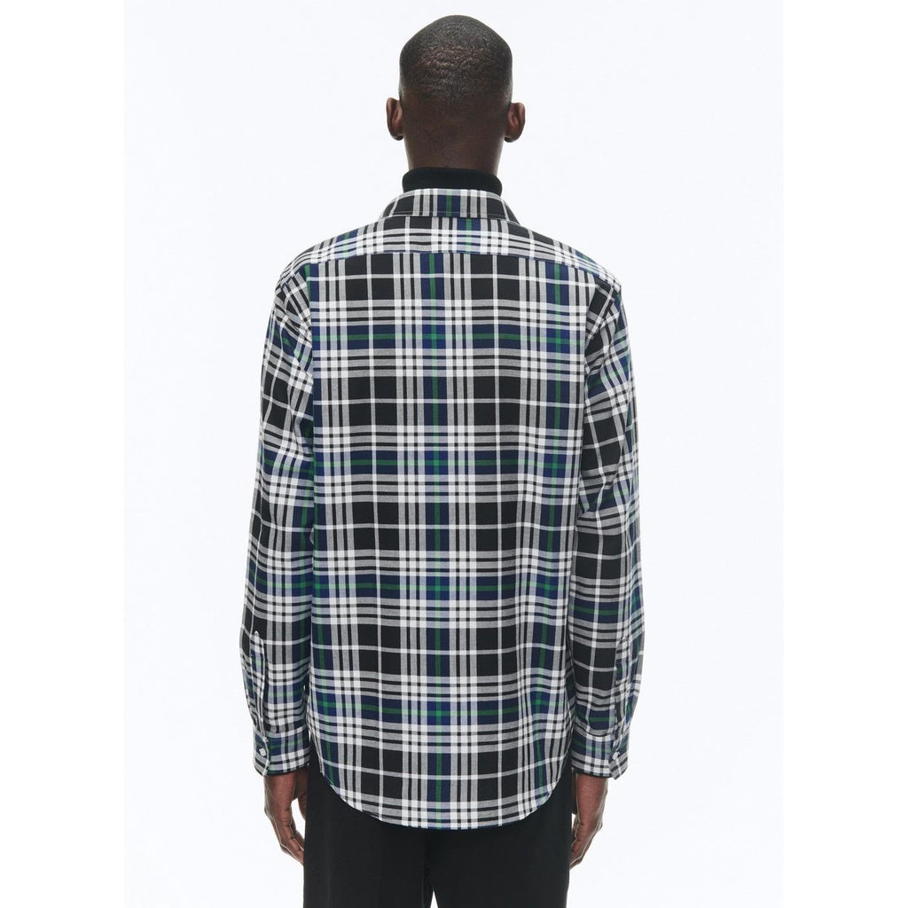 Fursac - Chemise À Col Hirondelle En Coton Gratté - Noir - Tartan Breton
