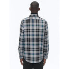 Fursac - Chemise À Col Hirondelle En Coton Gratté - Noir - Tartan Breton