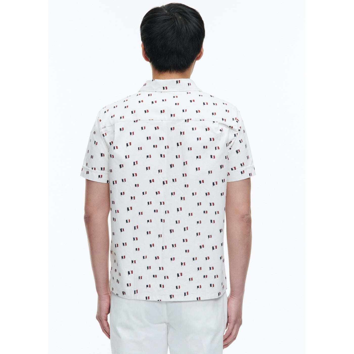 Fursac - Chemise Hawaïenne En Coton Imprimé - Beige - Imprimé Drapeaux Français