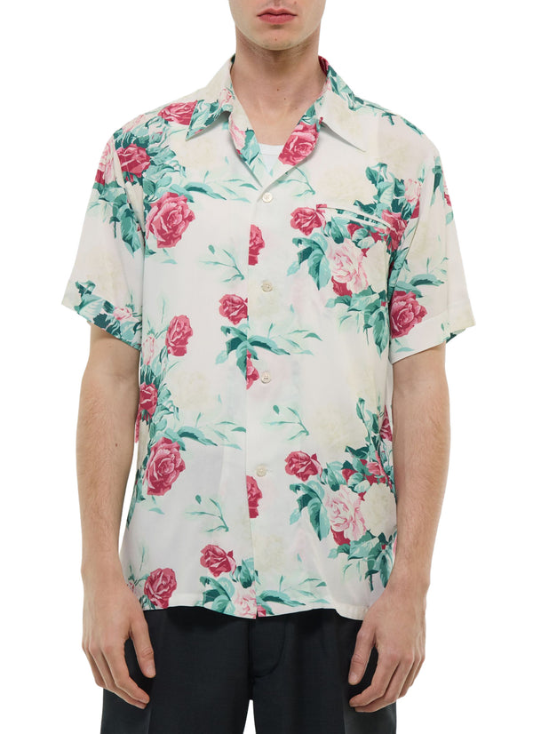 Camisa De Manga Corta Con Estampado Floral - Estampado Floral Claro