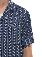 Chemise Manches Courtes Imprimé Écailles - Marine