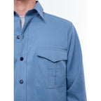Fursac - Surchemise Twill Épais Bleue - Bleu Gris
