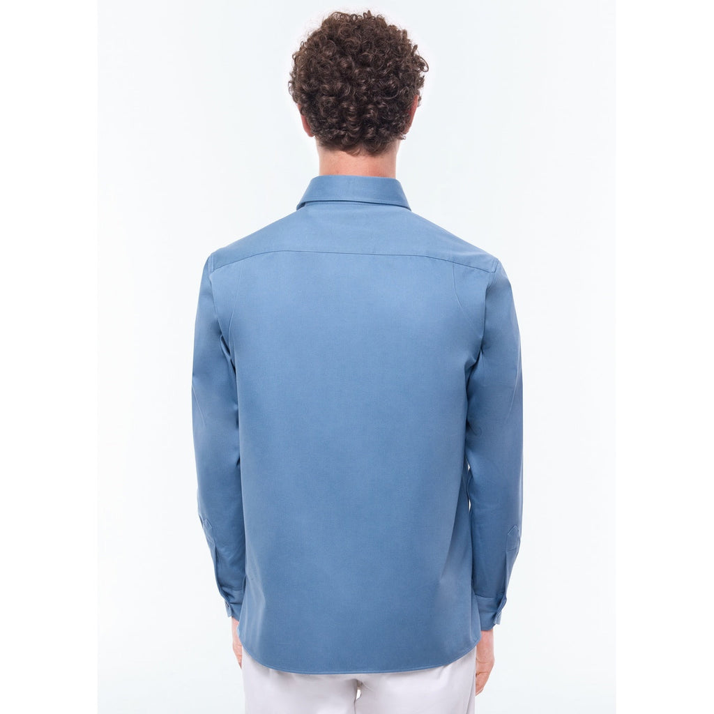 Fursac - Surchemise Twill Épais Bleue - Bleu Gris