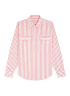 Chemise Rayée Poches À Rabat - Rose